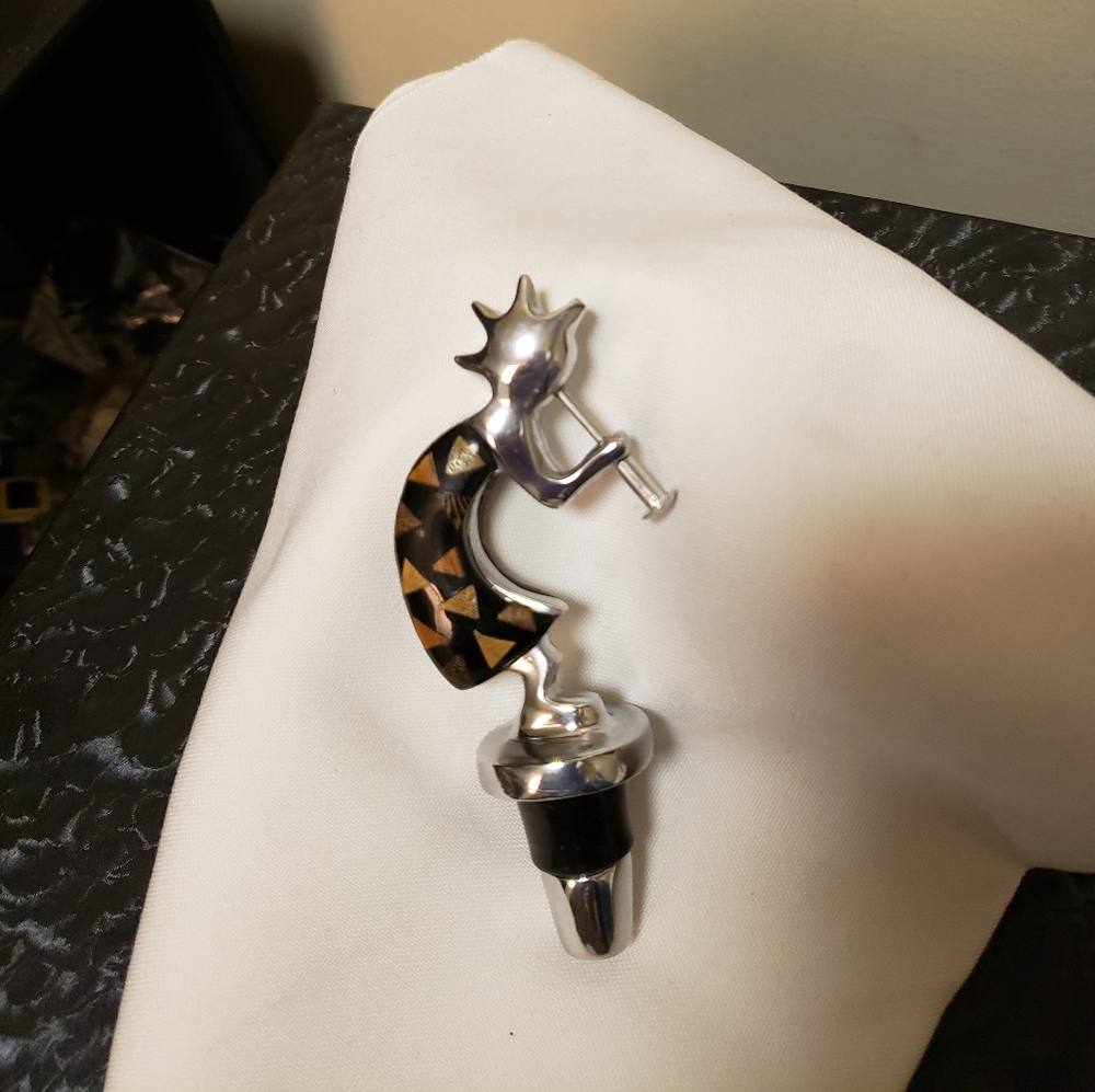 Vintage horn blowing- Jazz Lady Bottle-Wine Stopper-like new-never used